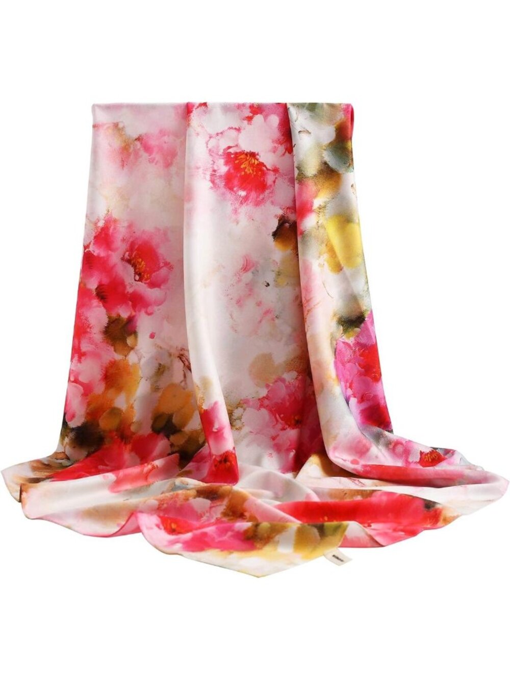 Luxurious 100% Mulberry Silk Scarf - Large 35” Square Hair Wrap, Gift Box
